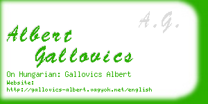 albert gallovics business card
